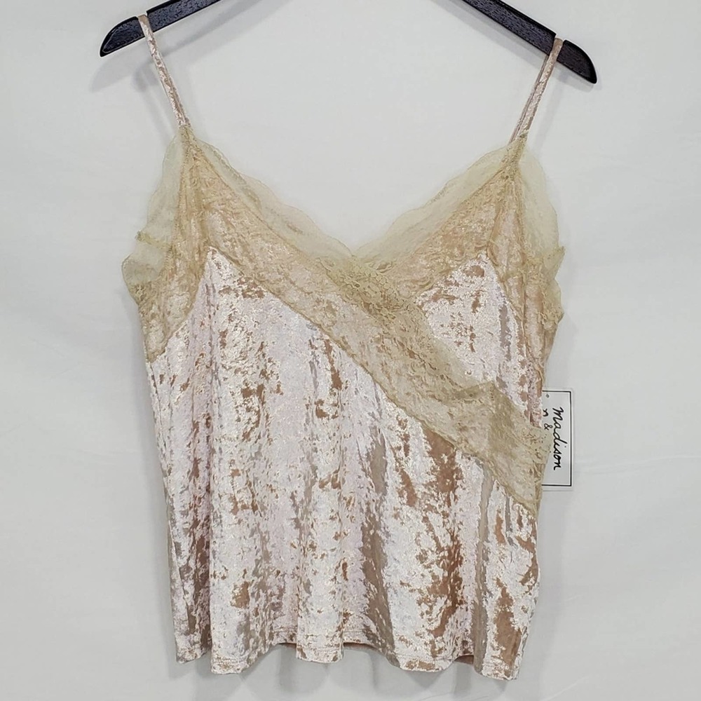 Madison & Berkeley V-Neck Lace Trim Camisole